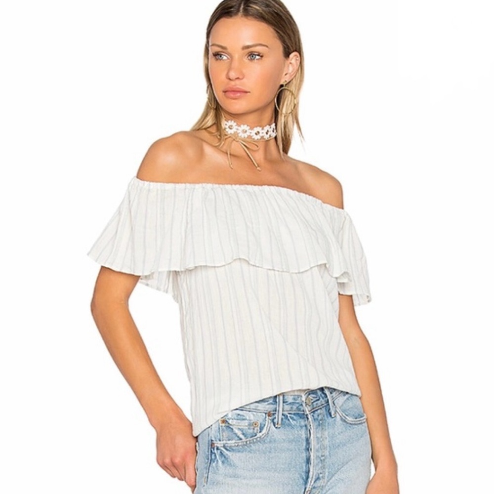 Sanctuary Misha Off the Shoulder Top in Loom Stripe - Size XS